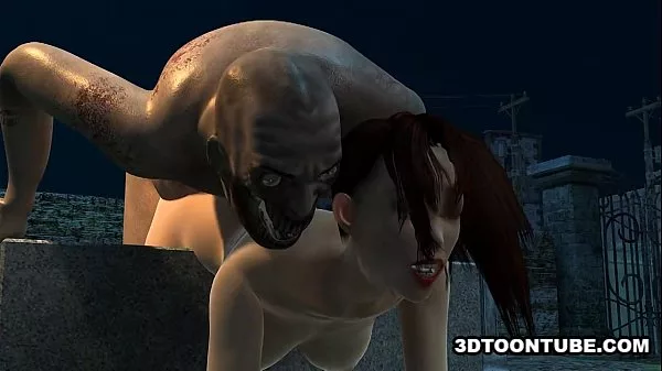 busty 3d cartoon babe getting fucked hard by a zombie jpg