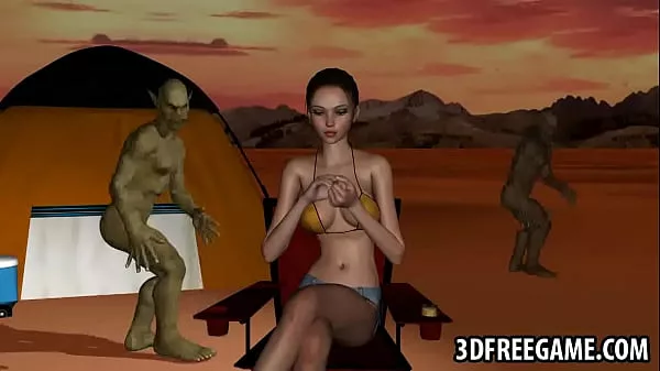 hot 3d babe gets double teamed by goblins in the desertasy high 1