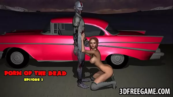 sexy 3d cartoon zombie babe rides a hard cock