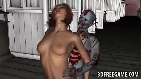 3d redhead sucks cock and gets fucked by a zombie