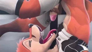 furry yiff cute fox guy cums in his own mouth