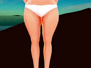 Cocoa Anime Girl with Big Boobs Introduces Herself in Bikini